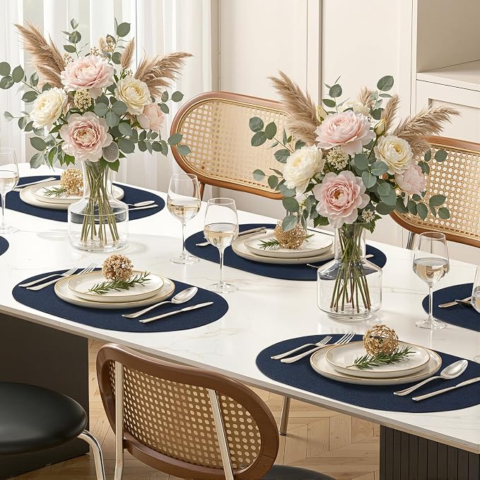 Placemats Set of 4, 11.8 x 17 Inch, Waterproof Wipeable Reversible PU Placemat - Image 9