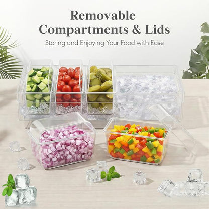 Lifewit Chilled Condiment Container 2Pcs, Individual Lids & Handle Design | - Image 7