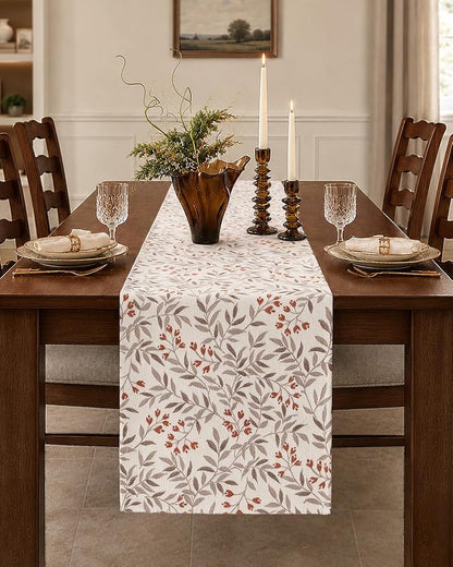 13"x 72" Jacquard Woven Chenille Table Runner, Bloom Branch | Exquisite Jacquard - Image 5