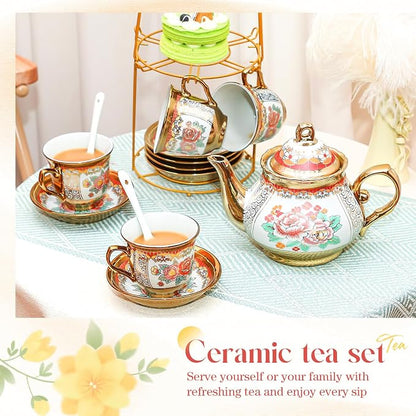 20 Pcs Porcelain Tea Set for Adults - Image 5