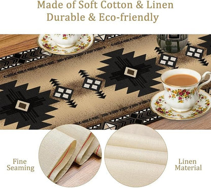 Aztec Southwest Table Runner, Ethnic Style Design Geometric Table Runners Table - Image 5