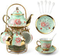 20 Pcs Porcelain Tea Set, European Ceramic Adult Tea Service Set by Unknown