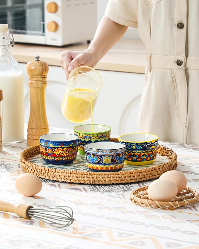 vancasso Ramekins 6 oz Oven Safe, Bohemian Style Creme Brulee Ramekin Set of 6 - Image 7