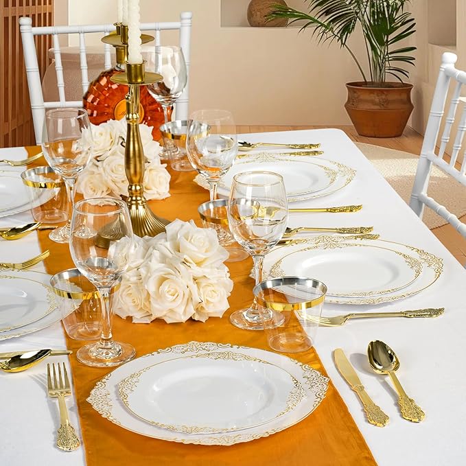 Bestluck 525PCS Gold Disposable Dinnerware - Image 7