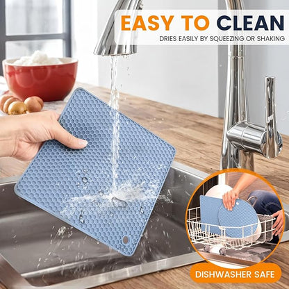 Silicone Trivet Mats 4 Heat Resistant Pot Holders Multipurpose Non-Slip Hot Pads - Image 6