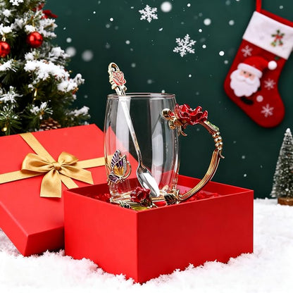 Handicraft Crystal Glass 3D Flower Cups Tea Mug - Image 3