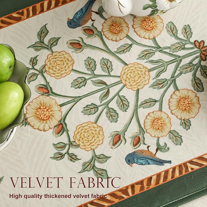 Patdrea Designer Vintage French Velvet Table Runner, Thanksgiving Dining Table - Image 3