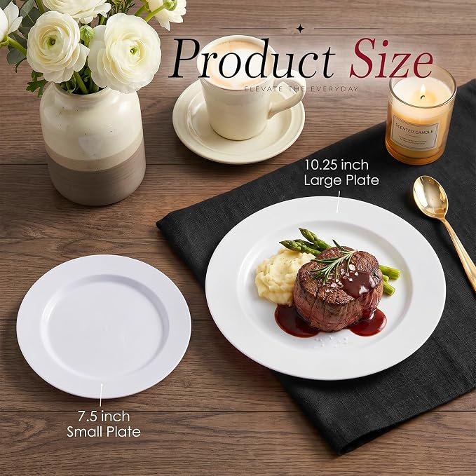 KIRE 120PCS White Plastic Plates - Image 6