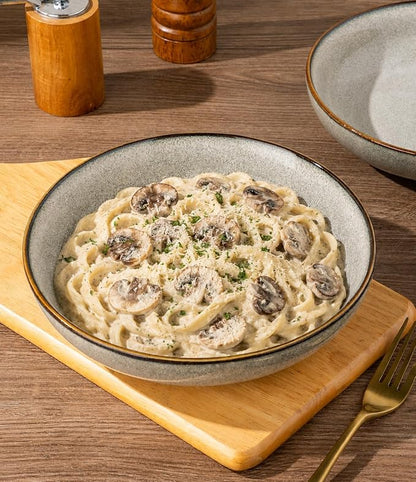 AmorArc 8.5’’ Ceramic Pasta Bowls Set of 4, 36oz Large Stoneware Bowls Set | - Image 5