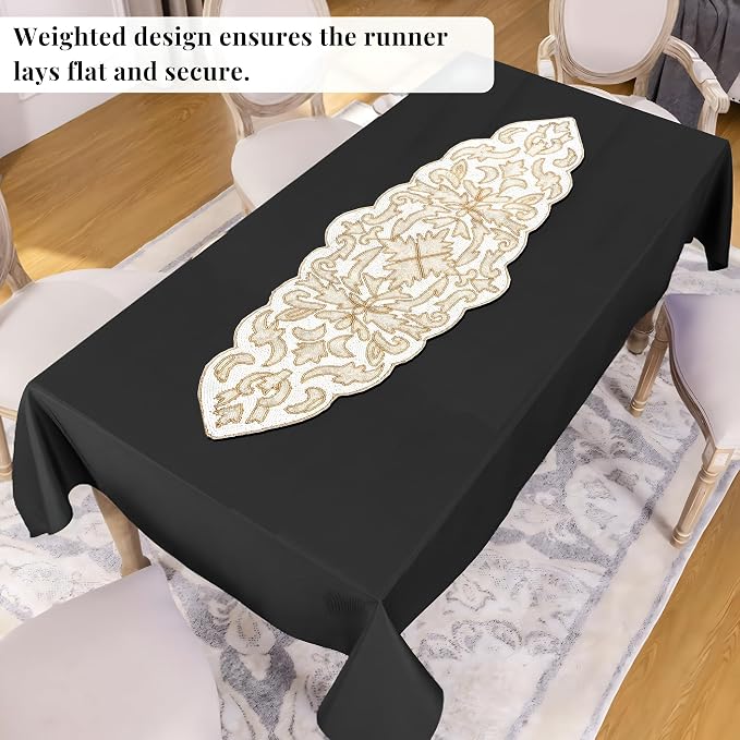Beaded Table Runner, 13x36 | Glass beads, polyester backing, handcrafted - Image 7