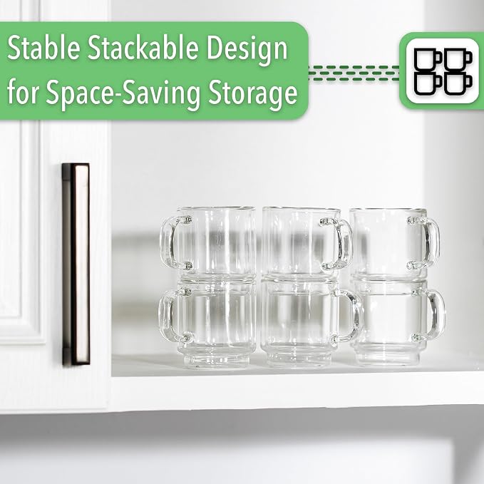 BTaT- Double Walled Stackable Espresso Cups, 2 oz, Double Wall Insulated - Image 5