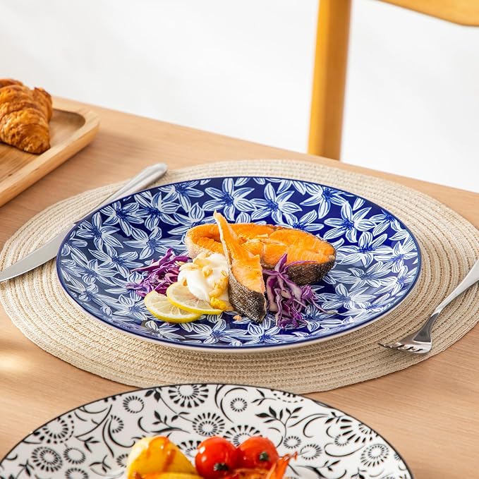 vancasso 10.25" Ceramic Dinner Plates Set of 6, Muted Vintage | Microwave - Image 7