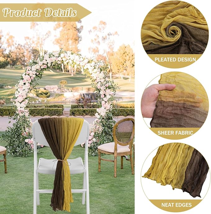 10Ft Cheesecloth Table Runner Boho Gauze Rustic Tie-Dye Long Vintage Romantic - Image 2