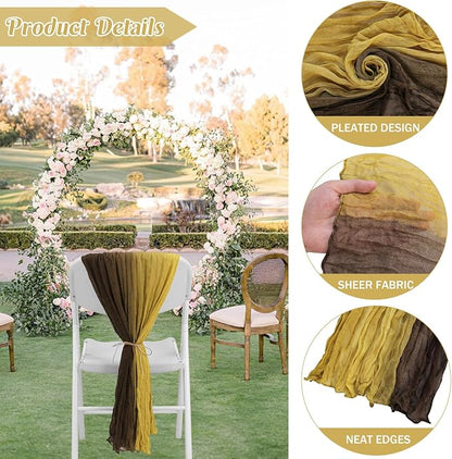 10Ft Cheesecloth Table Runner Boho Gauze Rustic Tie-Dye Long Vintage Romantic - Image 2