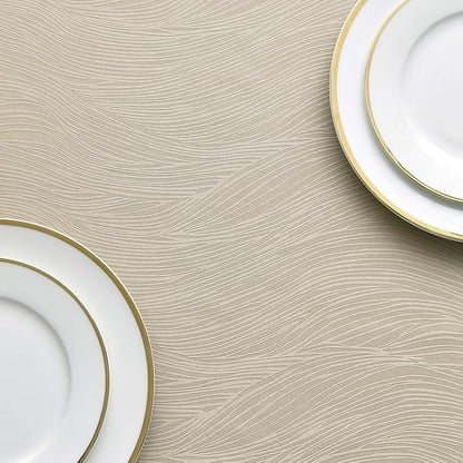 maxmill Jacquard Table Cloth Swirl Design Water Proof Wrinkle Free Heavy Weight Soft Tablecloth Decorative Fabric Table Cover for Outdoor and Indoor Use Rectangular 60 x 104 Inch Beige