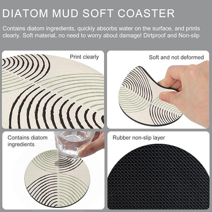 Modern Aesthetic Art Coasters Set of 2, Absorbent Coasters - Image 9