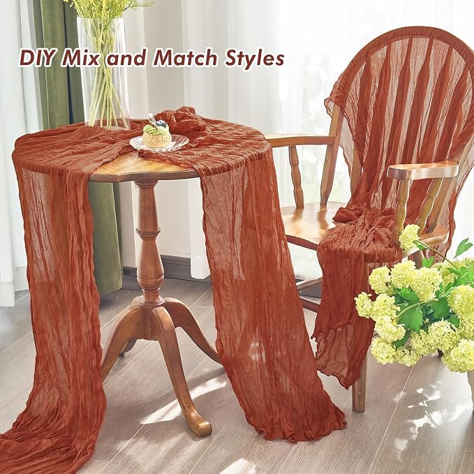 IVAPUPU Fall Terracotta Table Runner 120 Inch - Image 4