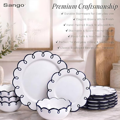 Sango 12-Piece Stoneware Dinnerware Set - Image 3
