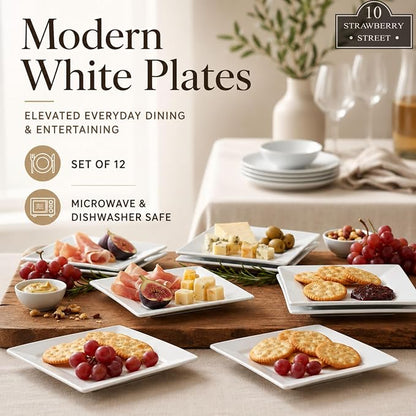 10 Strawberry Street 6" Catering Square Appetizer Plate - Image 4