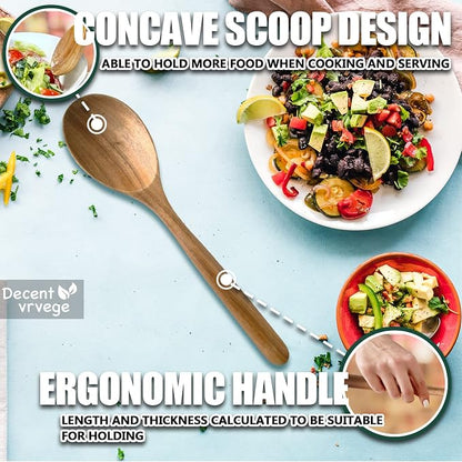 Wood Spoon, Healthy Acacia Wooden Cooking Spoons, Durable Kitchen Serving Spoon - Image 2