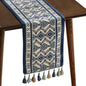 bilin gaier Chinoiserie Blue Stripe Cloth Runner by bilingaier