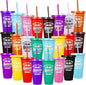 24 Pack Plastic Tumblers with Lids and Straws, Sometime You Forget You Are by LEIFEOSH