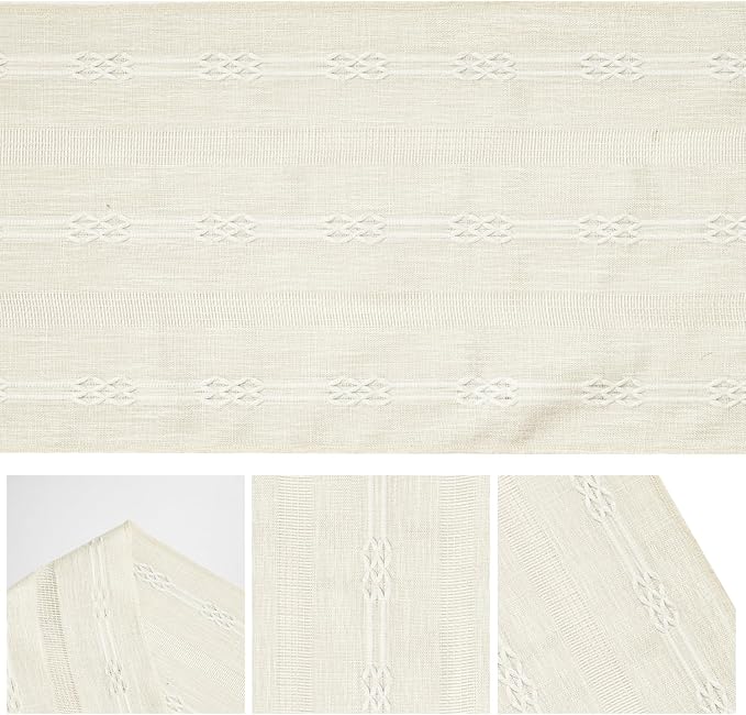 Artoid Mode Beige Farmhouse Embroidered Hollow Table Runner, Seasonal Kitchen - Image 6