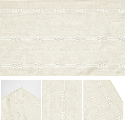 Artoid Mode Beige Farmhouse Embroidered Hollow Table Runner, Seasonal Kitchen - Image 6