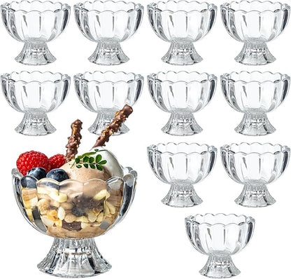 5oz Iced Cream Dessert Bowl, Vintage Footed Tulip Glass Dessert Cups, Cute by JGKYLDZ