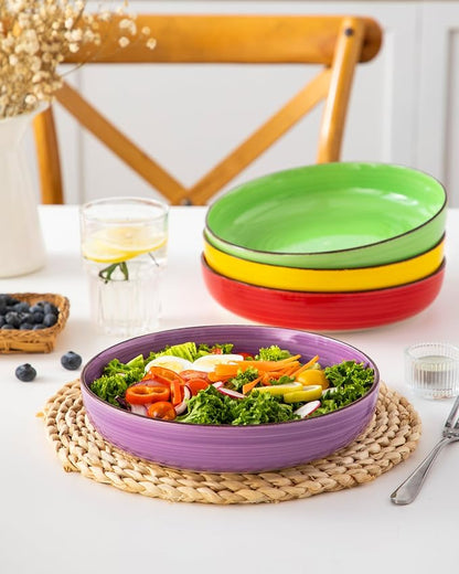 vancasso Pasta Bowls Set of 4, 46 oz Ceramic Salad Serving Bowls and Soup Bowls - Image 6