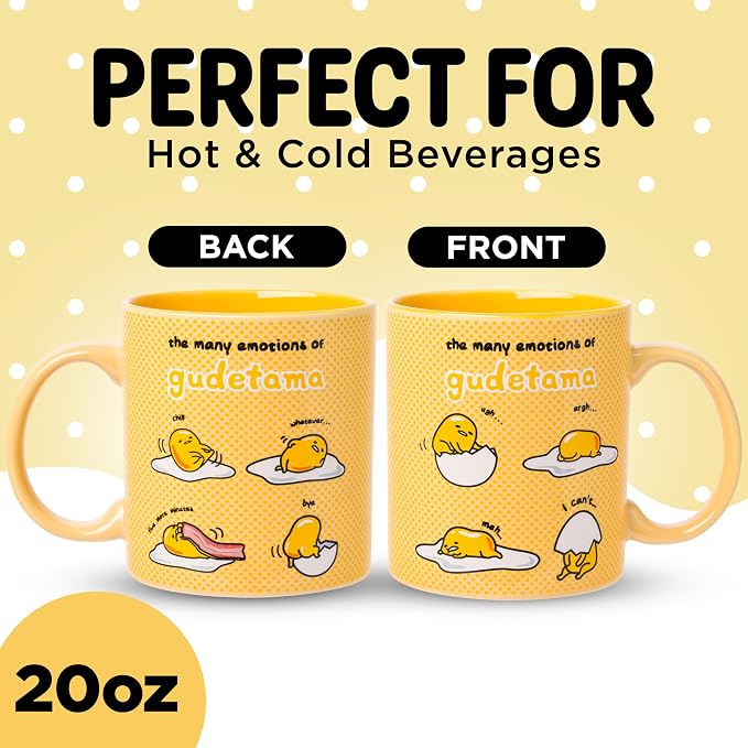 Silver Buffalo Sanrio Gudetama Lazy Egg Many Emotions, Ceramic Mug, 20oz | - Image 2