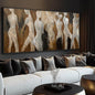 Line Framed Wall Art Figure Wall Prints Contemporary Hanging Wall Decor 32"x70" Large Artwork for Living Room Office Decorations