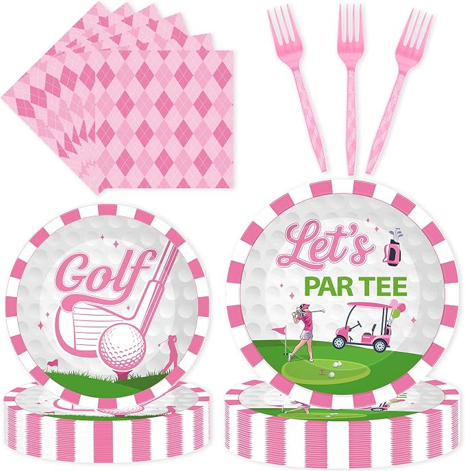 96 Pcs Golf Party Decorations, Cute Golf Themed Tableware Set Party Supplies by EoBeCy