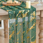 Artoid Mode Marble Pattern Green Gauze Table Runner 10FT, Glitter Metallic Foil by ArtoidMode