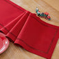 Red Burlap Table Runner, Christmas Table Runners 36 inches Long | Double Layer by Aoztio