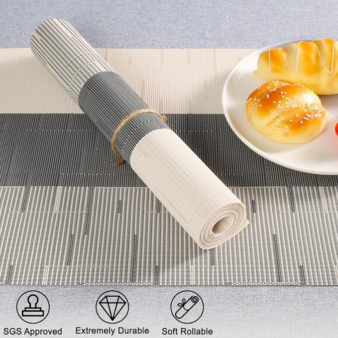 Table Runner 53 Inches Long, Vinyl Woven Farmhouse Table Runners | Washable - Image 2