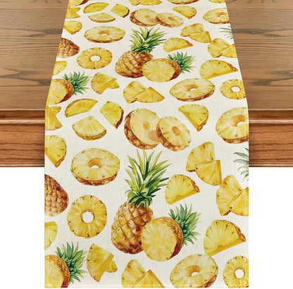 Artoid Mode Pineapple Fruit Spring Summer Table Runner, Seasonal Kitchen Dining by ArtoidMode