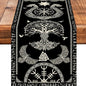 Viking Burlap Table Runner Seasonal Spring Fall Kitchen Dining Linen Table by Worltoldb