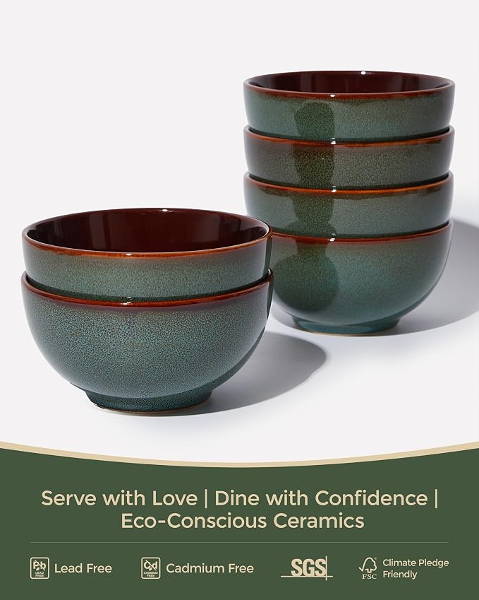 5.5" Cereal Bowls & Dessert Bowls Set of 6-22 Oz Small Bowls - Image 4