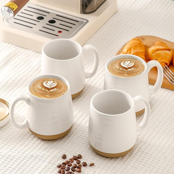 Large Ceramic Coffee Mugs Set - 15 OZ Porcelain Coffee Latte Cups Set of 4 - Image 2