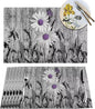 Placemats Set of 6 Rustic Floral Place Mats Farmhouse Daisy Woven Table Mats Washable Purple White Flower PVC Placemat for Dining Kitchen Decor Indoor Outdoor, 12 x 18 Inch