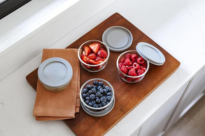 8-Piece Glass Food Storage Containers Set | 1-Cup, Leakproof | Microwave - Image 3