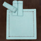 Grelucgo Set of 4 Handcrafted Solid Aqua Color Dinner Napkins, by Grelucgo