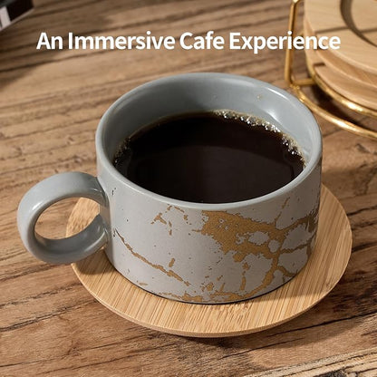 LUKA 6 Ounce Porcelain Stackable Espresso Cups - Image 3