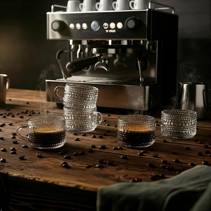 Glaver's Espresso Cups, Small 3 oz Set of 6 Shot Glasses Coffee Espresso Mugs - Image 4