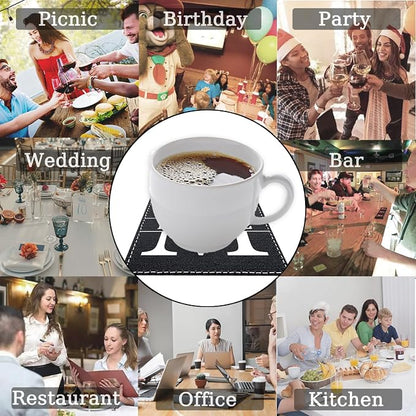 Personalized Coasters, Custom Set of 6 Leather Coaster - Image 4