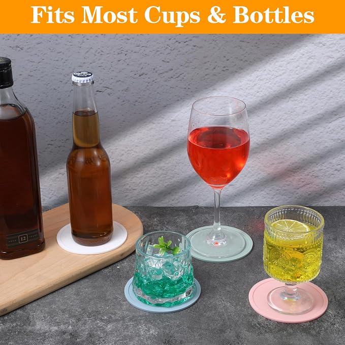 4pcs Silicone Coaster, Round Silicone Coasters - Image 6