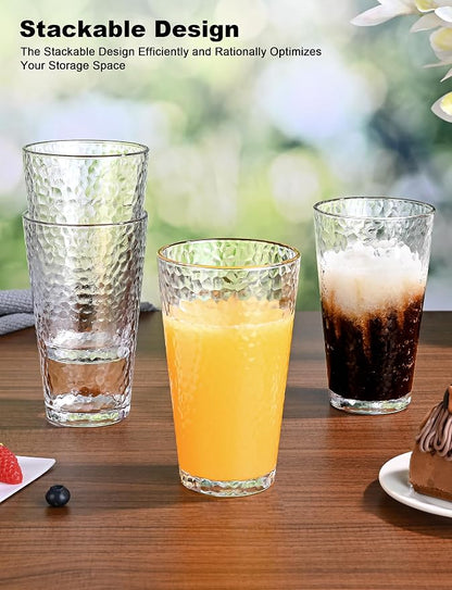 Amyoole Drinking Glasses Set of 8, 16oz Clear Highball Water Glasses | - Image 4