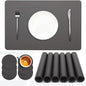 Placemats Set of 6, Faux Leather Place Mats by Abuzhen