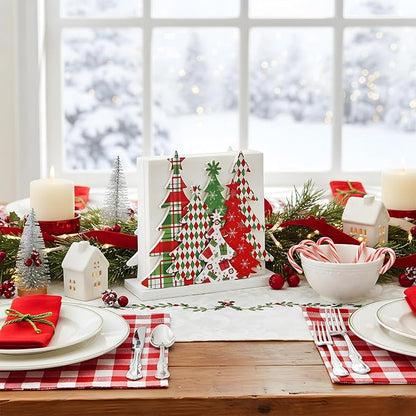 Buffalo Check Christmas Tree Napkin Holder - Image 3